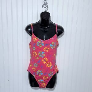 Fresh Produce women Floral Bodysuit - Pink and Yellow Size 12